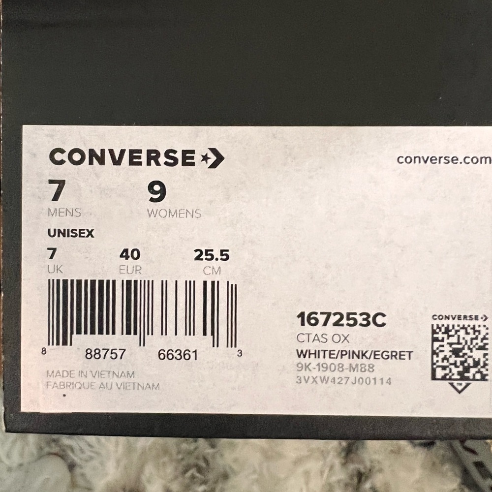 CONVERSE CTAS OX WHITE/PINK/EGRET - Picture 13 of 14